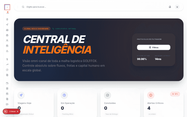 Dashboard do Portal Empresa